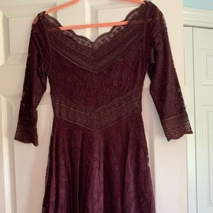 Beautiful lacy fit and flare purple dress